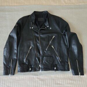 XL AllSaints BLACK LEATHER JACKET  mens